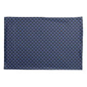 Royal Blue Automotive Carbon Fiber Weave Print Kussensloop (Achterkant-Links)