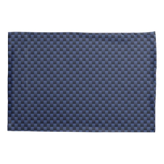 Royal Blue Automotive Carbon Fiber Weave Print Kussensloop (Achterkant-Links)