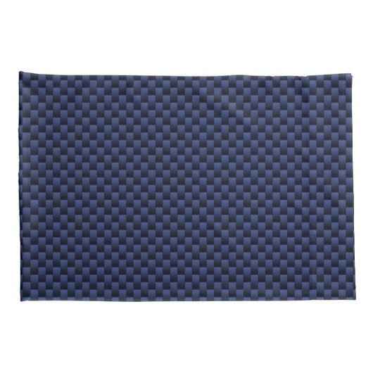 Royal Blue Automotive Carbon Fiber Weave Print Kussensloop (Achterkant-Rechts)