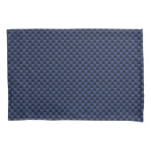 Royal Blue Automotive Carbon Fiber Weave Print Kussensloop (Voorkant-Links)