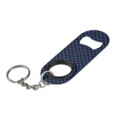 Royal Blue Automotive Carbon Fiber Weave Print Mini Flessenopener (Voorkant Gekanteld)