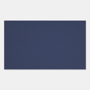 Royal Blue Automotive Carbon Fiber Weave Print Rechthoekige Sticker
