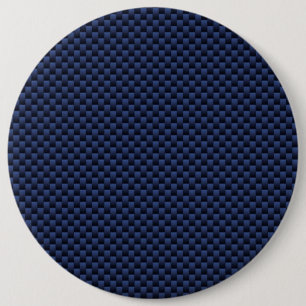 Royal Blue Automotive Carbon Fiber Weave Print Ronde Button 6,0 Cm