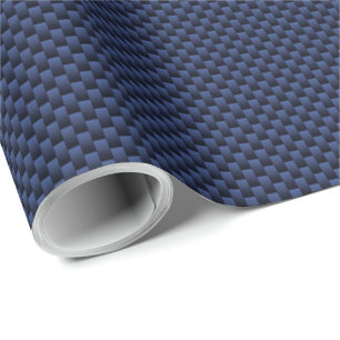 Royal Blue Automotive Carbon Fiber Weave Style Cadeaupapier