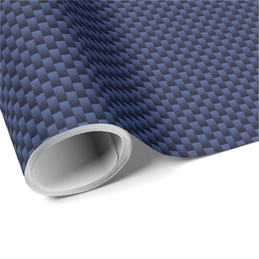 Royal Blue Automotive Carbon Fiber Weave Style Cadeaupapier (Rol Hoek)