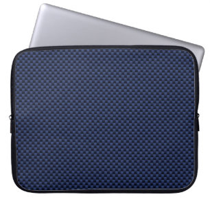 Royal Blue Automotive Koolstofvezel Decor Print Laptop Sleeve