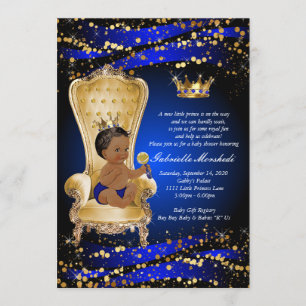Royal Blue Baby shower, Baby shower Invitation Kaart