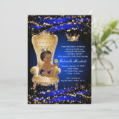 Royal Blue Baby shower, Baby shower uitnodiging (Staand voorkant)