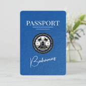 Royal Blue Bahamas Passport Bewaar de datum Save The Date (Staand voorkant)