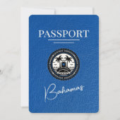 Royal Blue Bahamas Passport Bewaar de datum Save The Date (Voorkant)
