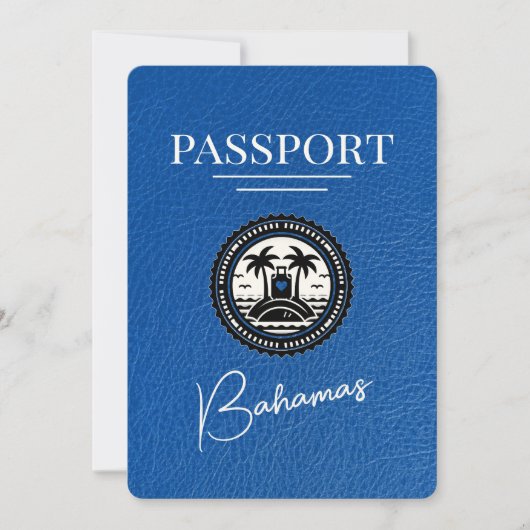 Royal Blue Bahamas Passport Bewaar de datum Save The Date (Voorkant)