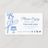 Royal Blue Baking & Cooking Utensil Hartelijk dank Visitekaartje (Achterkant)