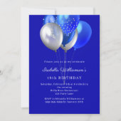 Royal blue balloons birthday kaart (Voorkant)