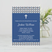 Royal Blue Baptism Christening Uitnodiging (Staand voorkant)