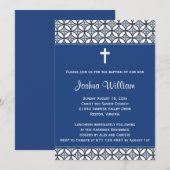 Royal Blue Baptism Christening Uitnodiging (Voorkant / Achterkant)