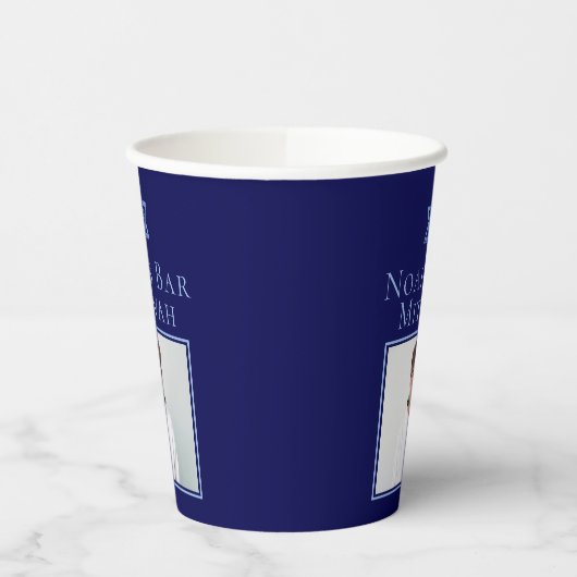 Royal Blue Bar Mitswa Fotoster van David Party Papieren Bekers (Links)