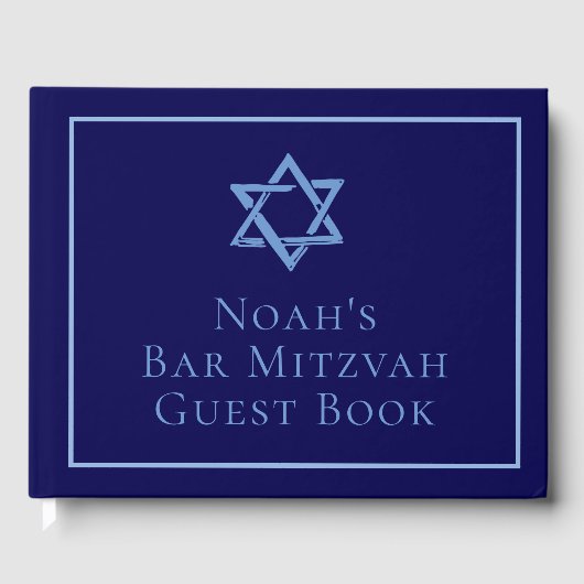 Royal Blue Bar Mitswa Party Ster van David Gastenboek (Voorkant)