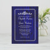 Royal Blue  Barn Wood Wedding Invitations Kaart (Staand voorkant)