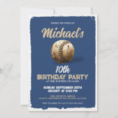 Royal Blue Baseball Theme Verjaardagsfeest Kaart (Voorkant)
