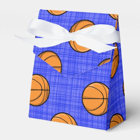 Royal Blue Basketbal Patroon Bedankdoosjes (Voorkant Zijde)