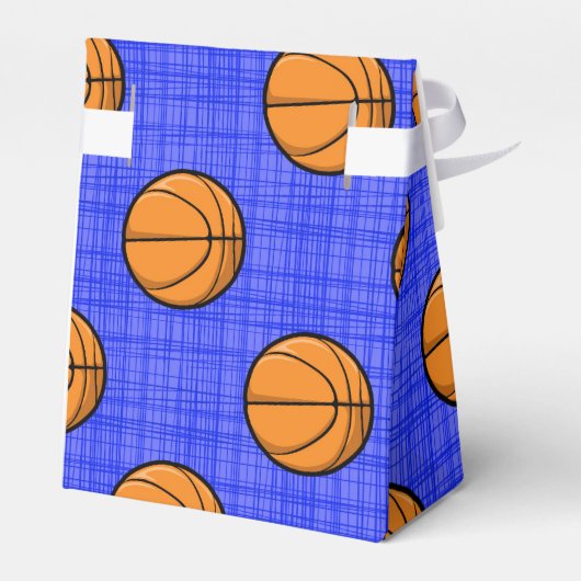 Royal Blue Basketbal Patroon Bedankdoosjes (Achterkant)