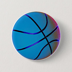 Royal Blue Basketball Ronde Button 5,7 Cm