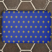 Royal Blue Bath Mat met gouden Fleur de Lis