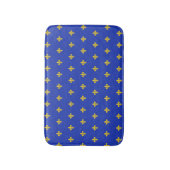 Royal Blue Bath Mat met gouden Fleur de Lis (Voorkant Verticaal)