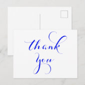 Royal blue bedankt briefkaarten (Voorkant / Achterkant)