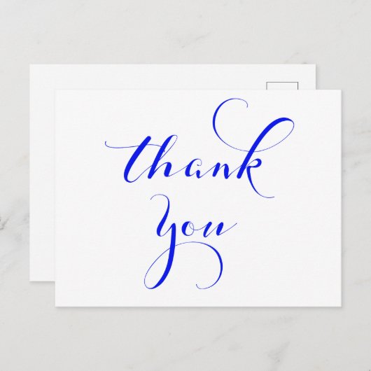 Royal blue bedankt briefkaarten (Voorkant / Achterkant)