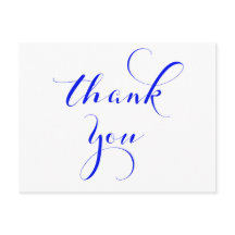 Royal blue bedankt briefkaarten