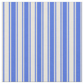 Royal Blue & Beige Lined Pattern Stof (Close Up)