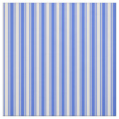 Royal Blue & Beige Lined Pattern Stof (Swatch)