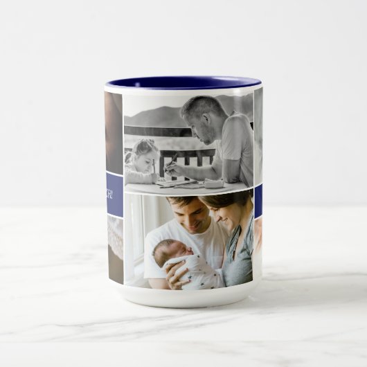 Royal Blue Beste Papa Ooit Foto Collage Daddy Mok (Midden)