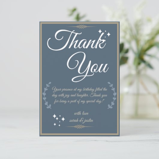 Royal Blue Birthday Bash! Bedankkaart (Staand voorkant)