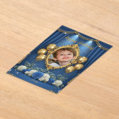Royal Blue Birthday Photo Invitation for Boy Acryl Uitnodigingen (Laagn)