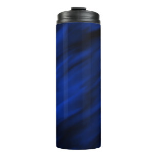 Royal Blue & Black Abstracte diagonale strepen Thermosbeker