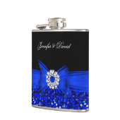 Royal Blue Black Diamond Wedding Verloving Heupfles (Links)