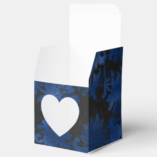 Royal Blue, Black en Silver Damask Bedankdoosjes (Geopend)