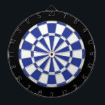 Royal Blue Black en White Dartbord<br><div class="desc">Royal Blue Black en White Dart Board</div>