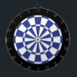 Royal Blue Black en White Dartbord<br><div class="desc">Royal Blue Black en White Dart Board</div>