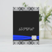 Royal Blue Black Lace RSVP (Staand voorkant)