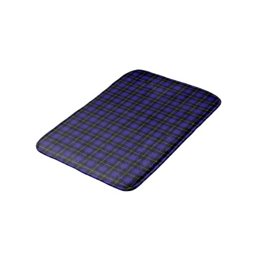 Royal Blue Black Plaid Badmat (Gekanteld)