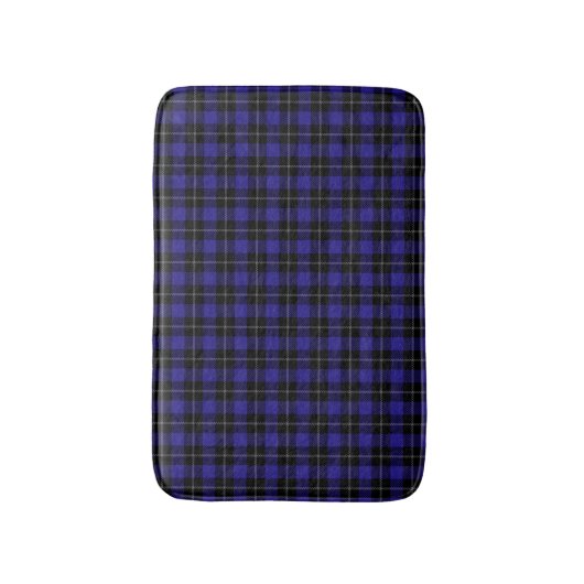 Royal Blue Black Plaid Badmat (Voorkant Verticaal)