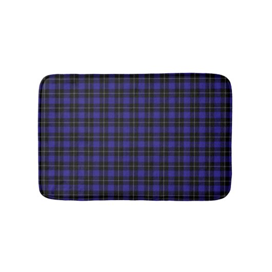 Royal Blue Black Plaid Badmat (Voorkant)