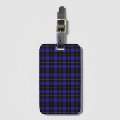 Royal Blue Black Plaid Bagagelabel (Voorkant (verticaal))