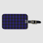 Royal Blue Black Plaid Bagagelabel (Voorkant (horizontaal))
