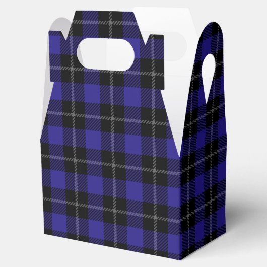 Royal Blue Black Plaid Bedankdoosjes (Geopend)