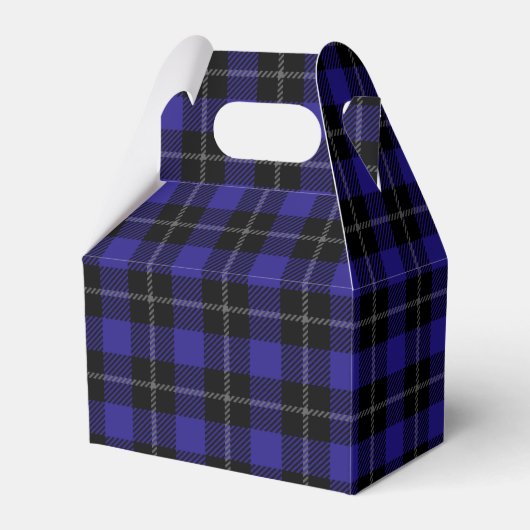 Royal Blue Black Plaid Bedankdoosjes (Voorkant Zijde)