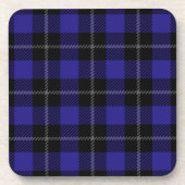 Royal Blue Black Plaid Bier Onderzetter (Voorkant)
